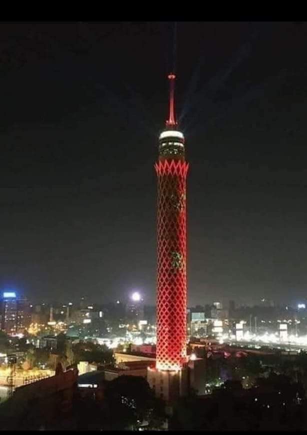 برج القاهرة يتزين بعلم المغرب