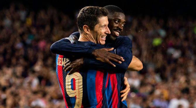 روبرت ليفاندوفسكي - عثمان ديمبيلي - برشلونة