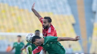 محمود كهربا لاعب الأهلي أمام الاتحاد السكندري في الدوري المصري